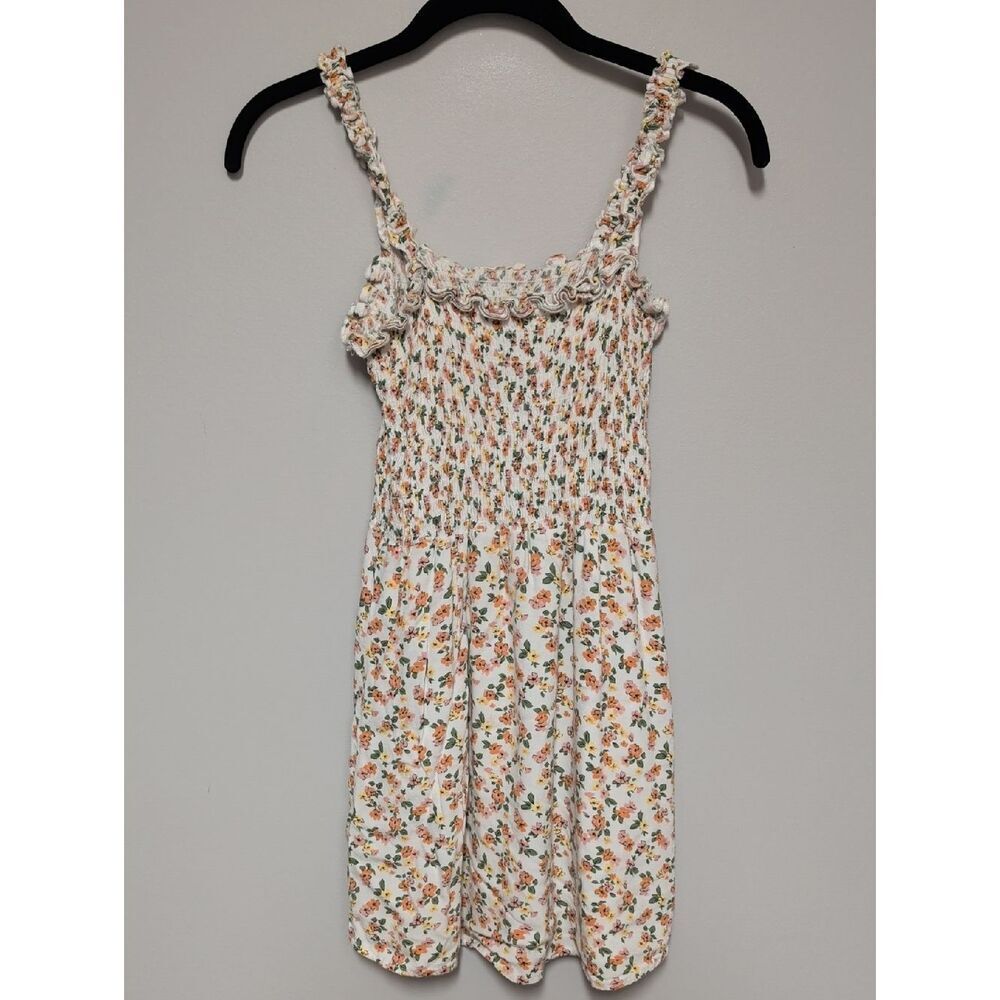 La Hearts White Floral Ruffle-Strap Sundress